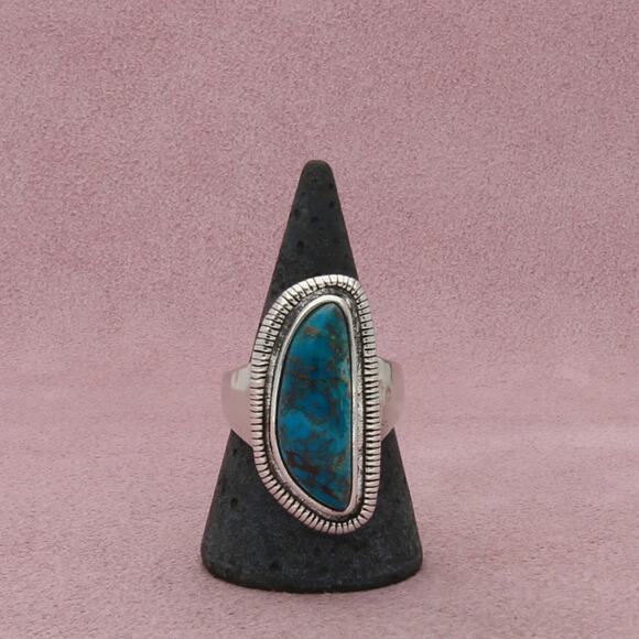 silpada sterling silver braided turquoise ribble r3482 ring size 9 - Picture 1 of 3